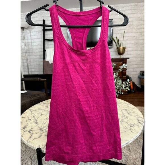 Lululemon Pink Swiftly Tech Racerback Tank Top 2.0 hip Length Sz 6 - Picture 2 of 6